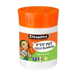 Colle blanche Cléopâtre P’tit Pot parfum amande miniature 1/12e réf CP-CB80