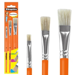 Détail des pinceaux brosses plates Cléopâtre en soie de porc pour peinture miniature 1/12e