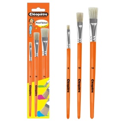 Lot de 3 pinceaux brosses plates Cléopâtre en soie de porc pour miniature 1/12e