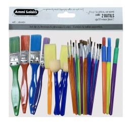 lot de pinceaux et brosses colorés pour peinture miniature 1/12e CP-260161