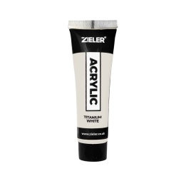 Peinture Acrylique Zieler Tube de 22ml - Blanc Titanium