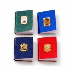 Lot de 4 livres miniatures ouvrables vert bleu et rouge