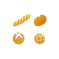 Assortiment de quatre petits pains miniatures en résine vue principale