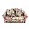 Canapé / sofa tissus à fleurs avec coussins – Image 4