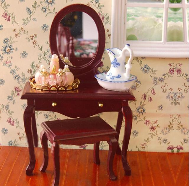 Coiffeuse avec miroir et tabouret – Image 2