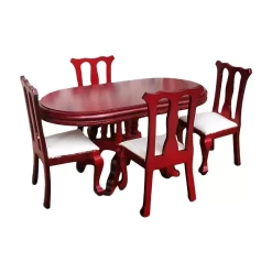 Table et 4 Chaises en Acajou