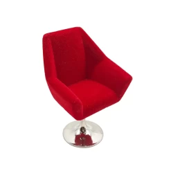 Fauteuil Studio design Rouge - Trépied tournant