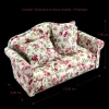 Canapé / sofa tissus à fleurs avec coussins – Image 2