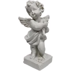 Lot de deux Figurines Angelot de jardin en résine