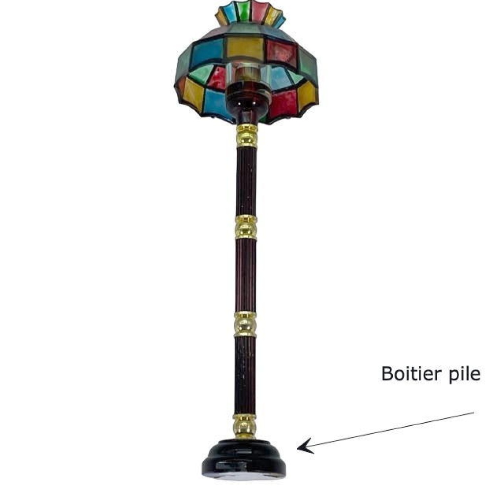 Lampadaire Miniature LED Pour Maison De Poupée 1/12 | Éclairage Noir Avec Interrupteur | Décoration Échelle Réaliste