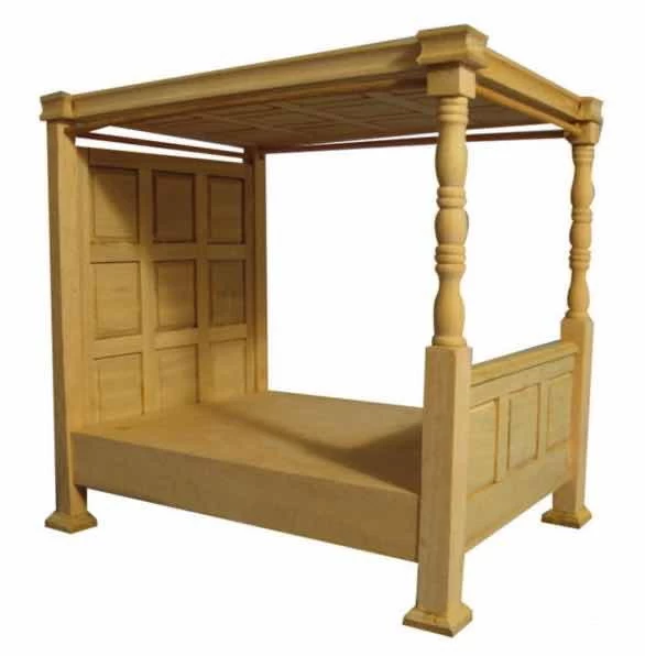 Lit à baldaquin - Bois brut – Image 3