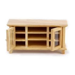 Alternative view of Meuble TV en bois vernis - 2 Portes