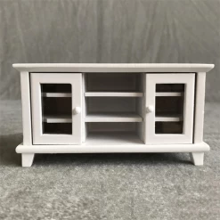 Meuble TV en bois blanc - 2 Portes