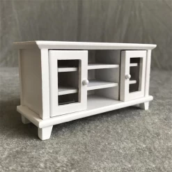 Alternative view of Meuble TV en bois blanc - 2 Portes