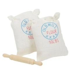 Lot de deux sacs de farine et rouleau miniature 1/12ᵉ vue principale