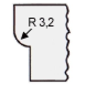 Profil des fraises HSS Proxxon rayon de 3,2 mm