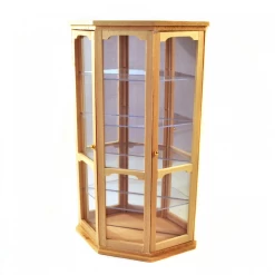 Vitrine 2 portes ouvrantes - Bois brut