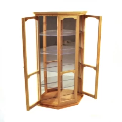 Alternative view of Vitrine 2 portes ouvrantes - Bois brut