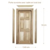 Porte ouvrante en bois brut avec cadre dimensions pour maison de poupée 1/12e