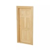Porte ouvrante en bois brut avec cadre intérieur pour maison de poupée 1/12e