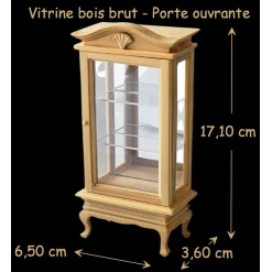 vitrine miniature bois brut 1/12e SA-BEF153 avec mesures