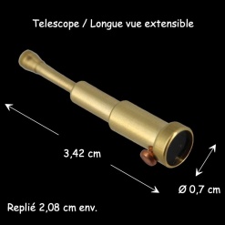 Télescope extensible en laiton pour maison de poupée, longueur 3,42 cm photo avec mesures