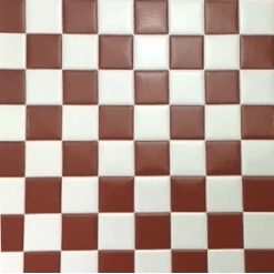 Carrelage mural - Damier bordeaux