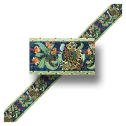 Frise décorative en papier épais pour maison de poupée, motifs floraux multicolores.