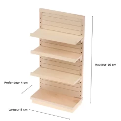dimensions étagère miniature 1/12 largeur 8 cm hauteur 16 cm profondeur 4 cm