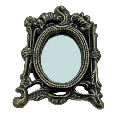 Alternative view of Miroir ovale cadre bronze antique