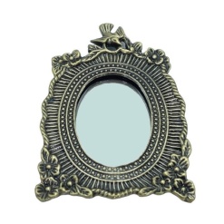 Alternative view of Miroir ovale cadre bronze antique