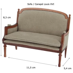 Alternative view of Sofa -Canapé " Corduroy - Louis XVI