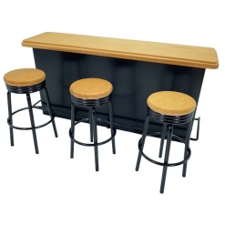 Alternative view of Bar avec tabourets année 50