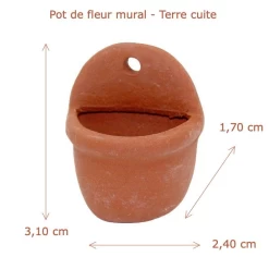 Alternative view of Pot de fleur mural - Terre cuite