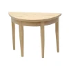Table demi-lune en bois brut pour maison de poupée miniature vue principale