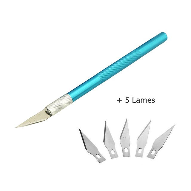 Scalpel , couteau de découpe + 5 Lames – Image 2