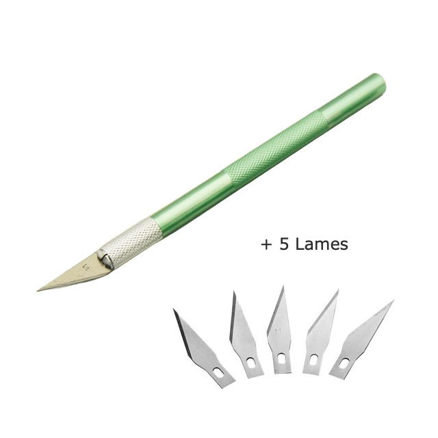 Scalpel , couteau de découpe + 5 Lames – Image 2