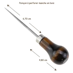 Poinçon à perforer avec manche en bois