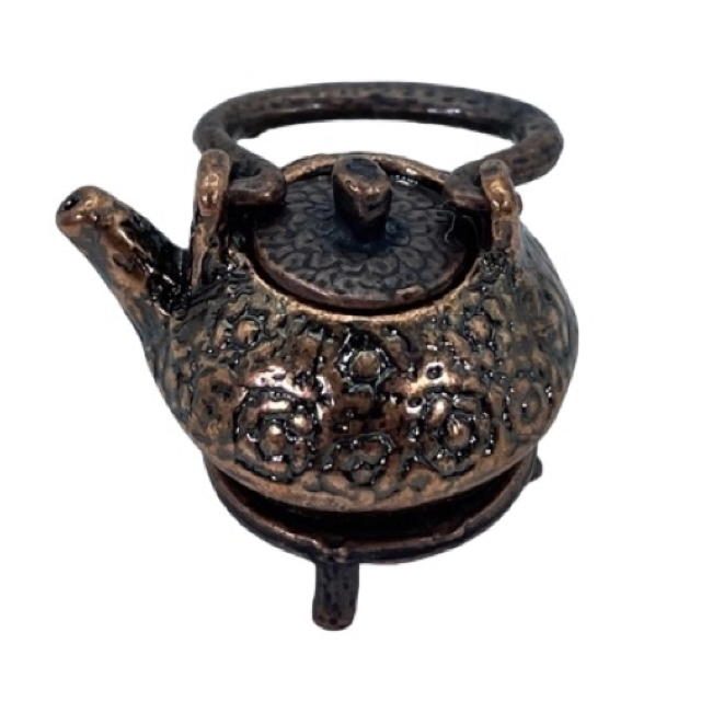 Théière cuivre avec couvercle et support