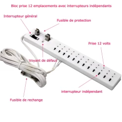 Alternative view of Bloc prise de branchement 12 Volts
