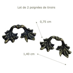 Alternative view of Poignées de tiroir antique - Forme de feuille