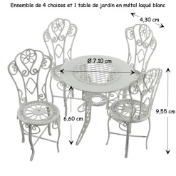 Alternative view of Ensemble 4 chaises et 1 table de jardin