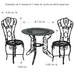 Alternative view of Ensemble 4 chaises et 1 table de jardin