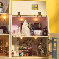 Maison de poupée Jenny Wren's Kit à monter, avec vitrine traditionnelle et deux chambres.