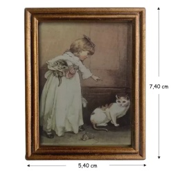 Alternative view of Tableau Petite fille et chats