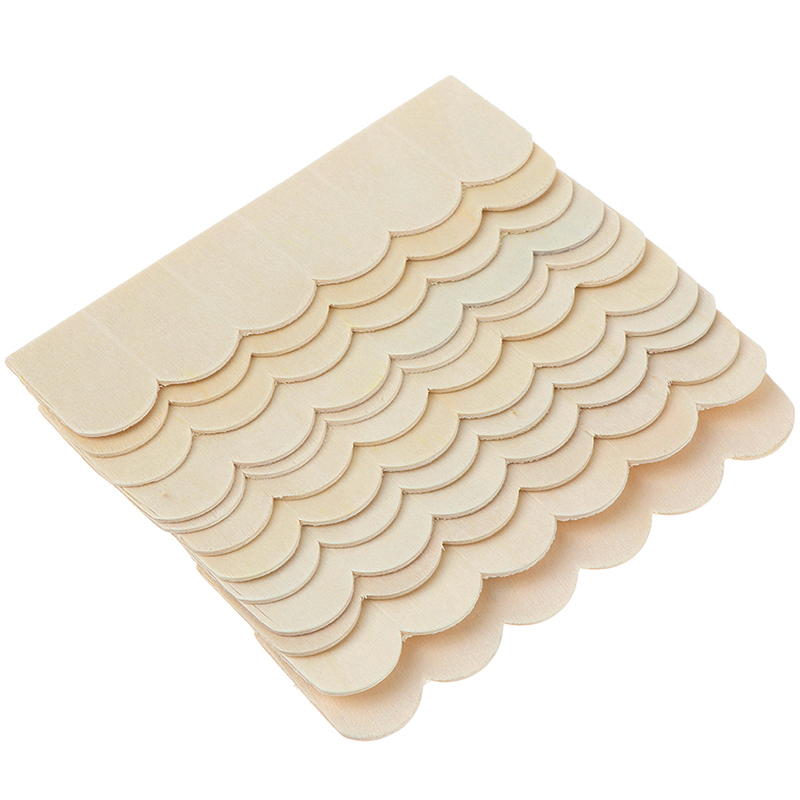 Tuiles festonnées en bois pour maison de poupée, lot de 12 pièces.