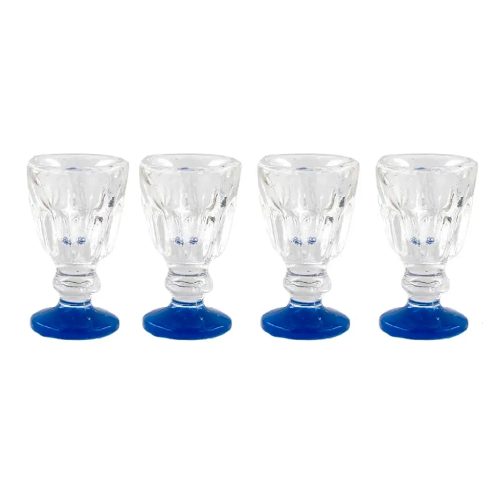 Service de 4 verres à pied miniatures en acrylique pour table au 1/12e