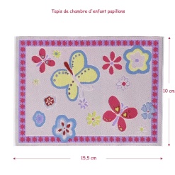 Alternative view of Tapis chambre d'enfant tissé - Papillons
