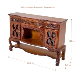 Alternative view of Buffet Kensington 3 tiroirs 2 portes – Style Géorgien