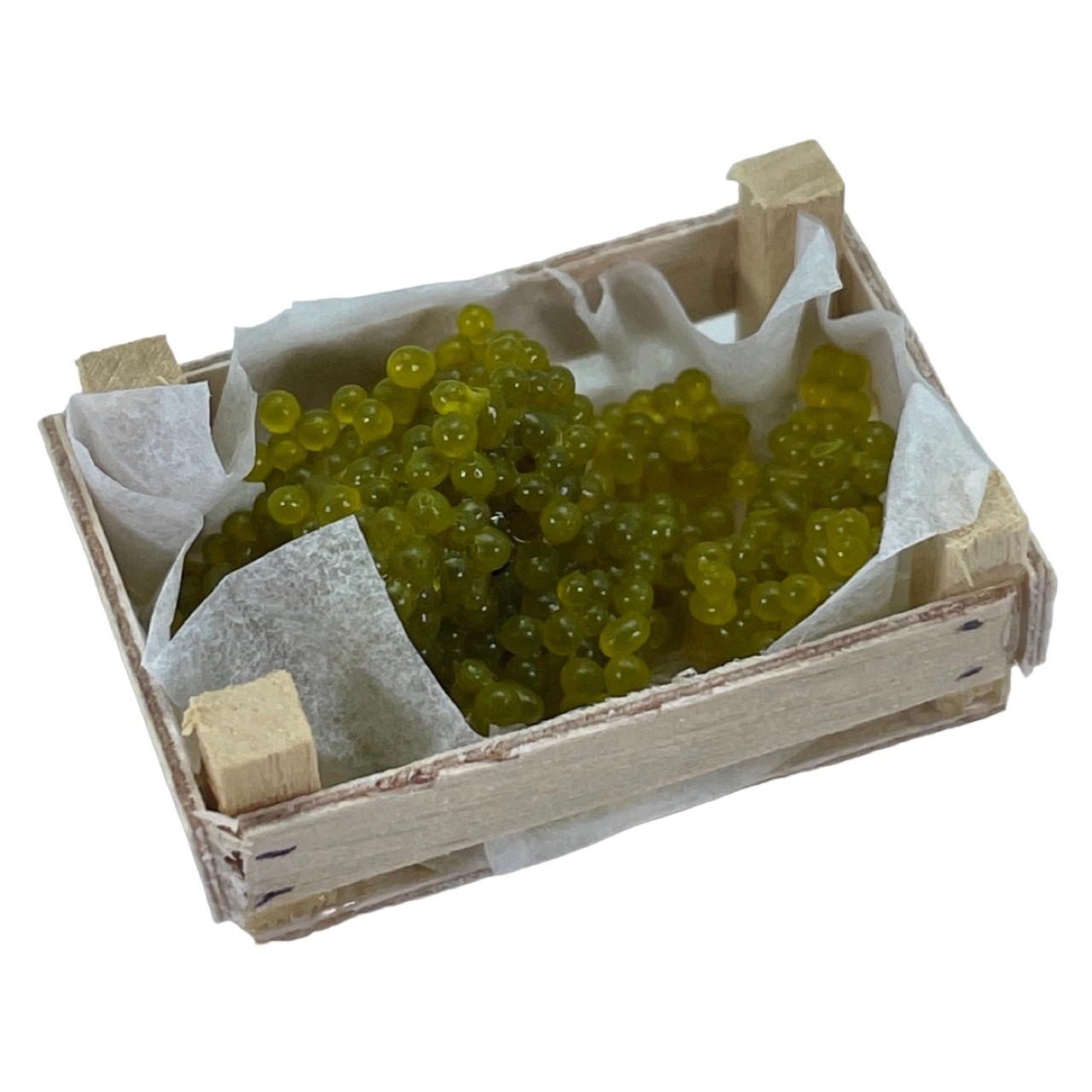 Raisin blanc dans une cagette bois